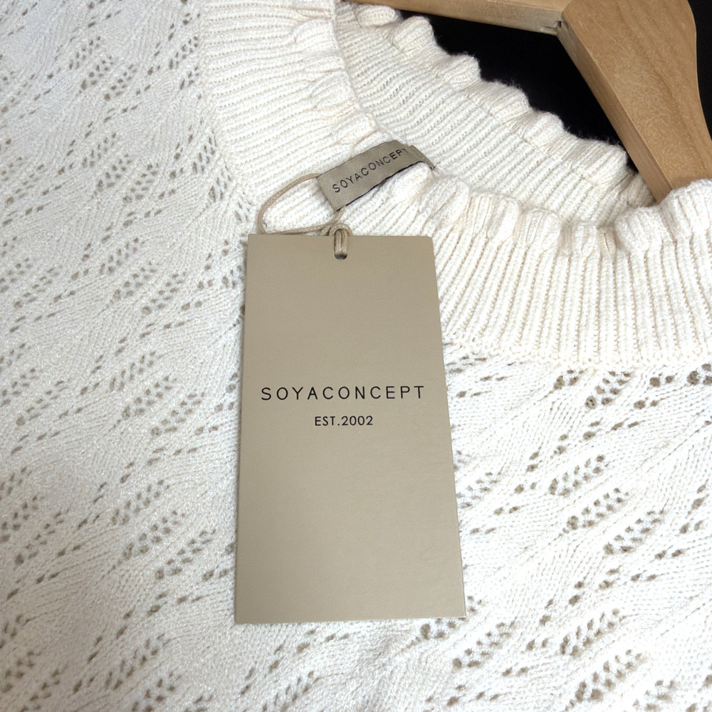 NWT Soya Concept Cream Long Sleeve Round Neck Long Sweater #1775 Size XL - Picture 10 of 13